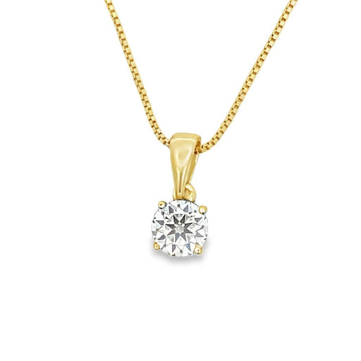 1.00cttw Womens Moissanite Solitaire Pendant & Chain | .925 Sterling Silver Gold HipHopBling