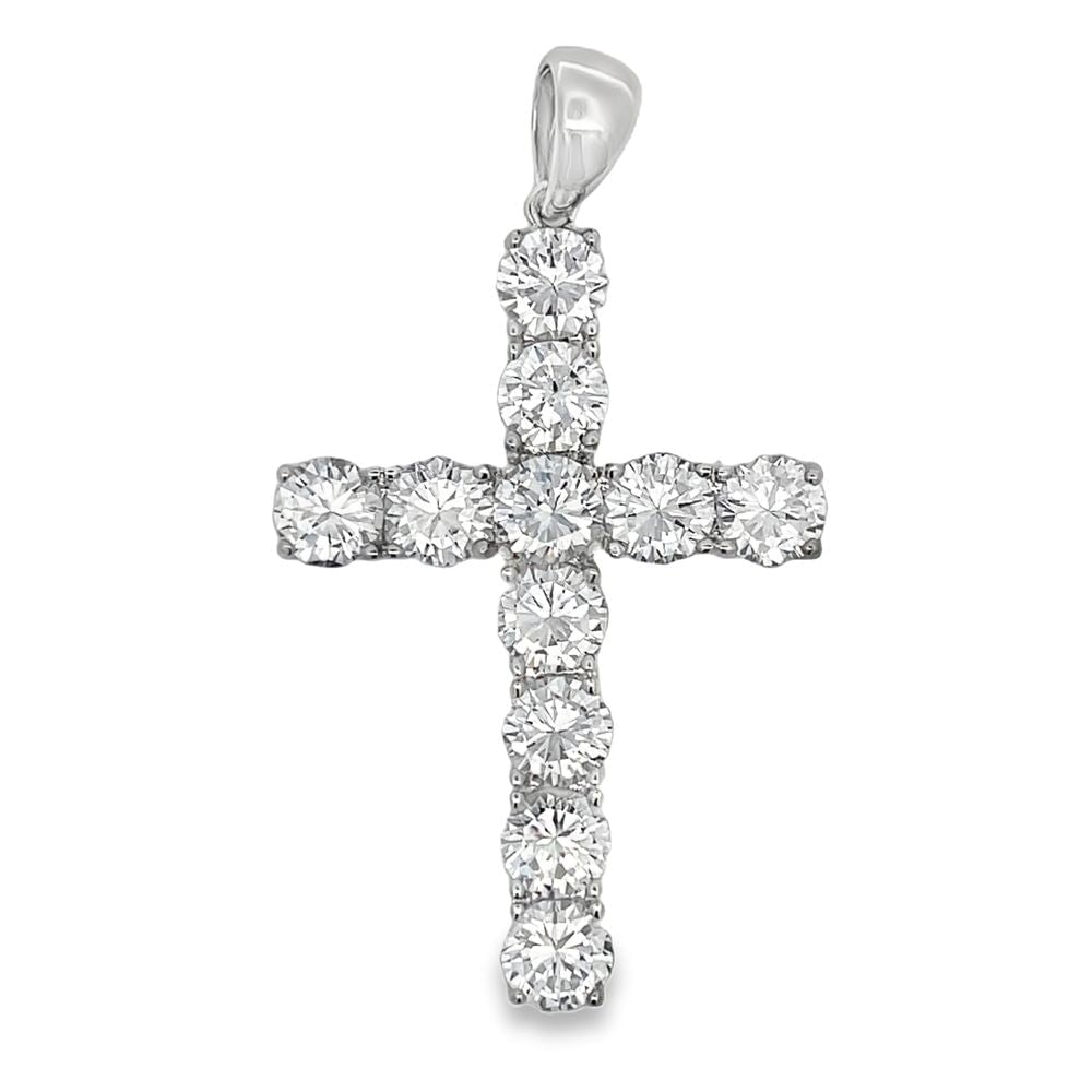 8MM Tennis Cross CZ Iced Out Pendant HipHopBling