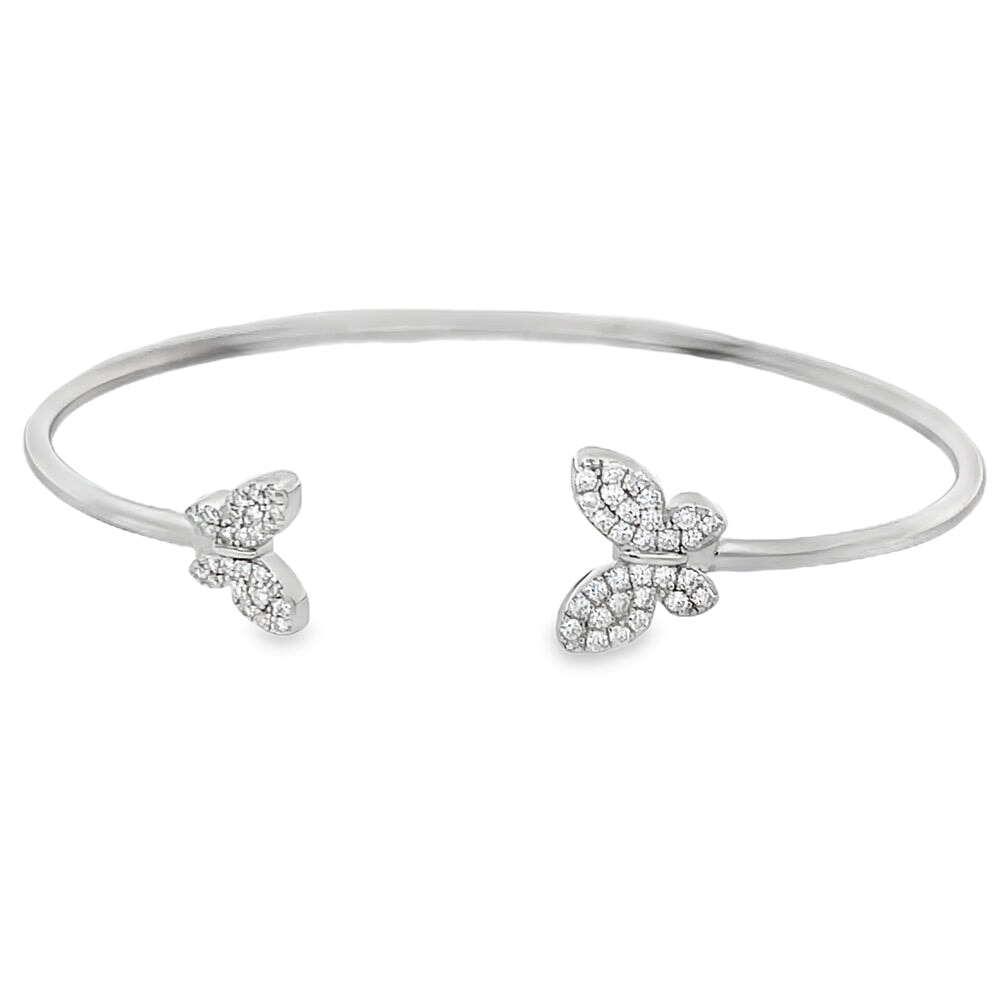 Butterfly Moissanite Iced Out Bangle .925 Sterling Silver HipHopBling