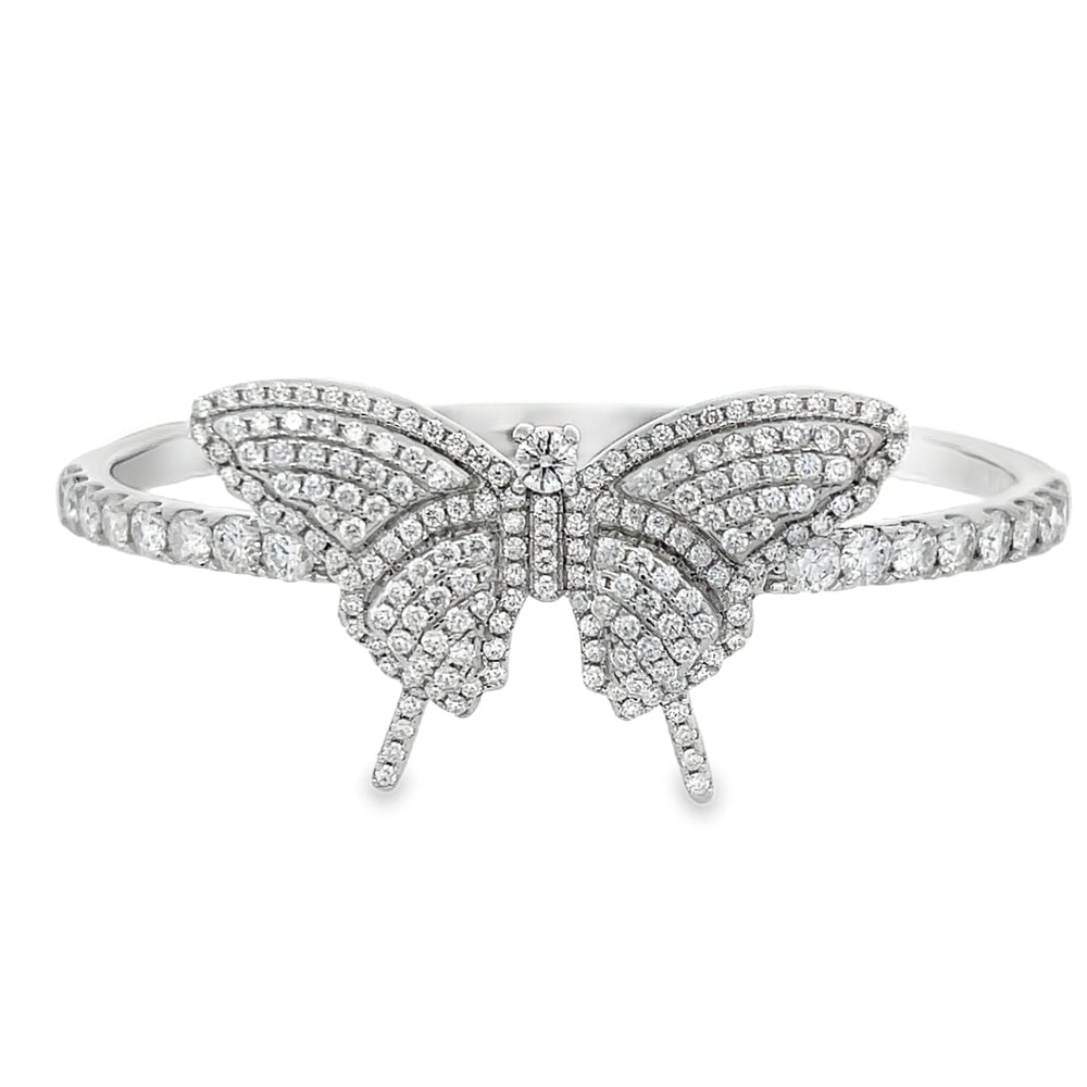 Butterfly Moissanite Iced Out Bangle .925 Sterling Silver HipHopBling