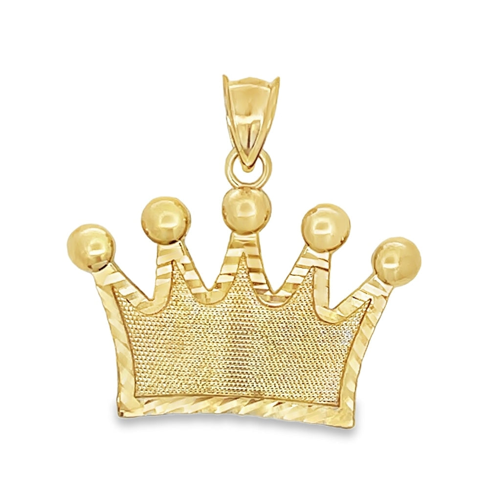 Crown Thick 10K Yellow Gold Pendant HipHopBling