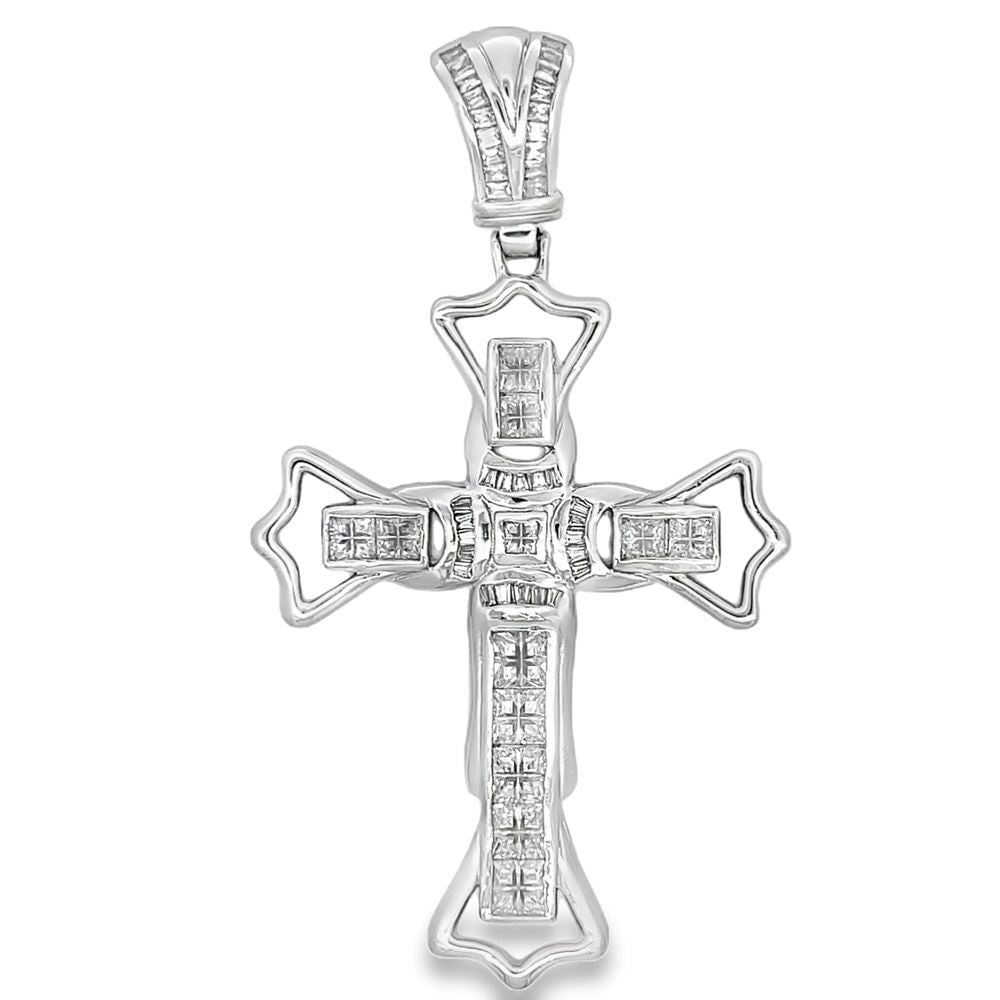 Custom Baguette Cross CZ Iced Out Pendant HipHopBling