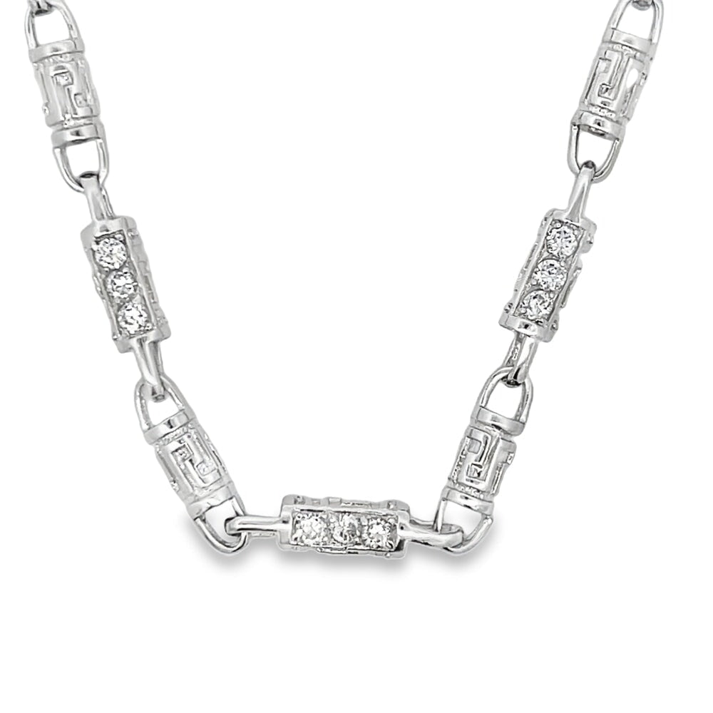 CZ Fresh Bullet Link Chain .925 Sterling Silver HipHopBling