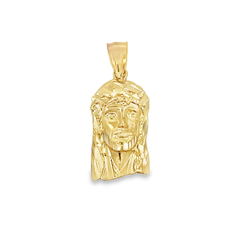 Detailed Nano Jesus Piece 10K Yellow Gold Pendant HipHopBling