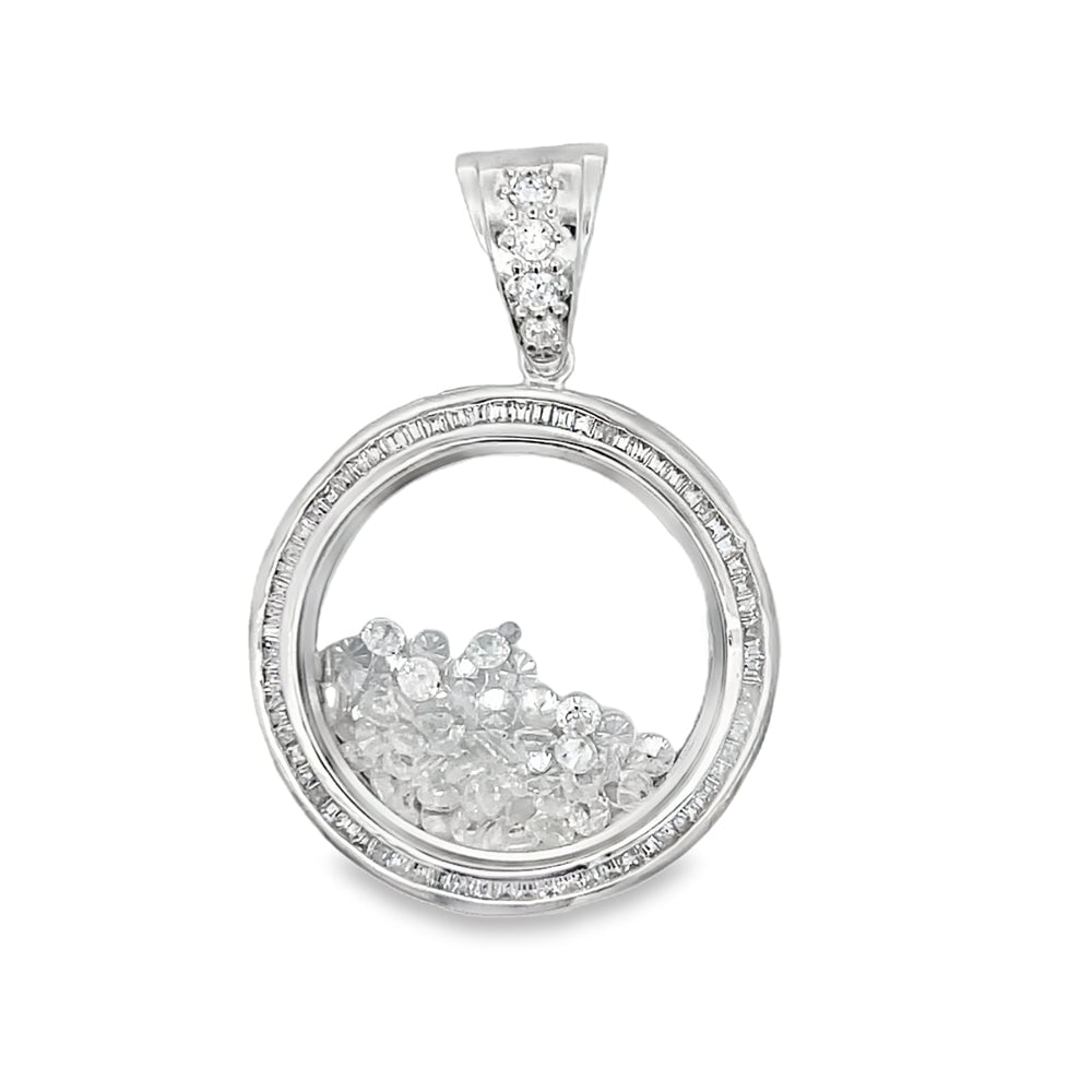 Floating CZ Pendant .925 Sterling Silver HipHopBling