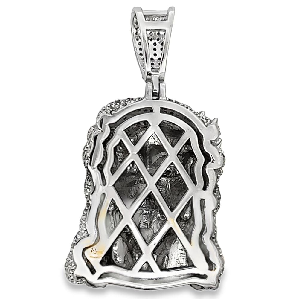 Jesus Dripping Blood Iced Out Moissanite Pendant .925 Sterling Silver HipHopBling