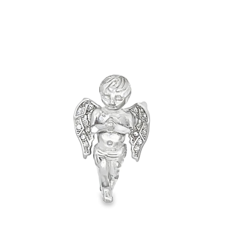 Micro Cherub Angel CZ Iced Out Pendant HipHopBling