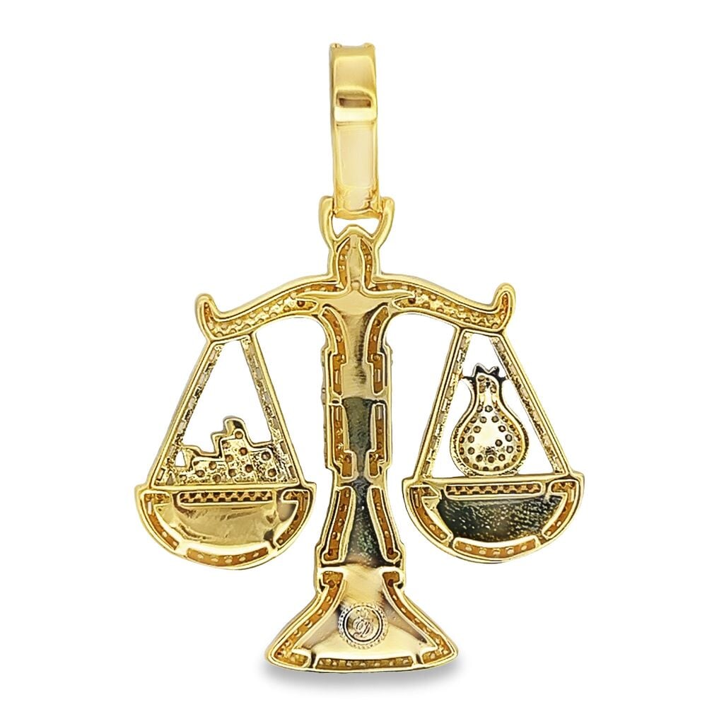 Money Hanging Scale CZ Hip Hop Iced Out Pendant HipHopBling