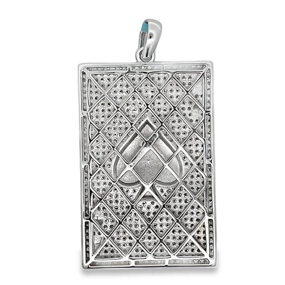 Poker Ace Of Spades Iced Out Moissanite Pendant .925 Sterling Silver HipHopBling