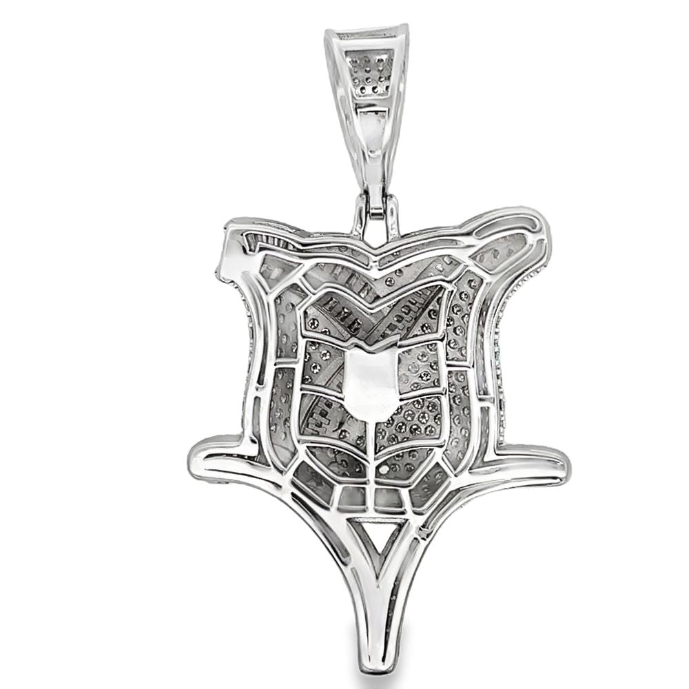 Rose Flower Baguette Iced Out Moissanite Pendant .925 Sterling Silver HipHopBling