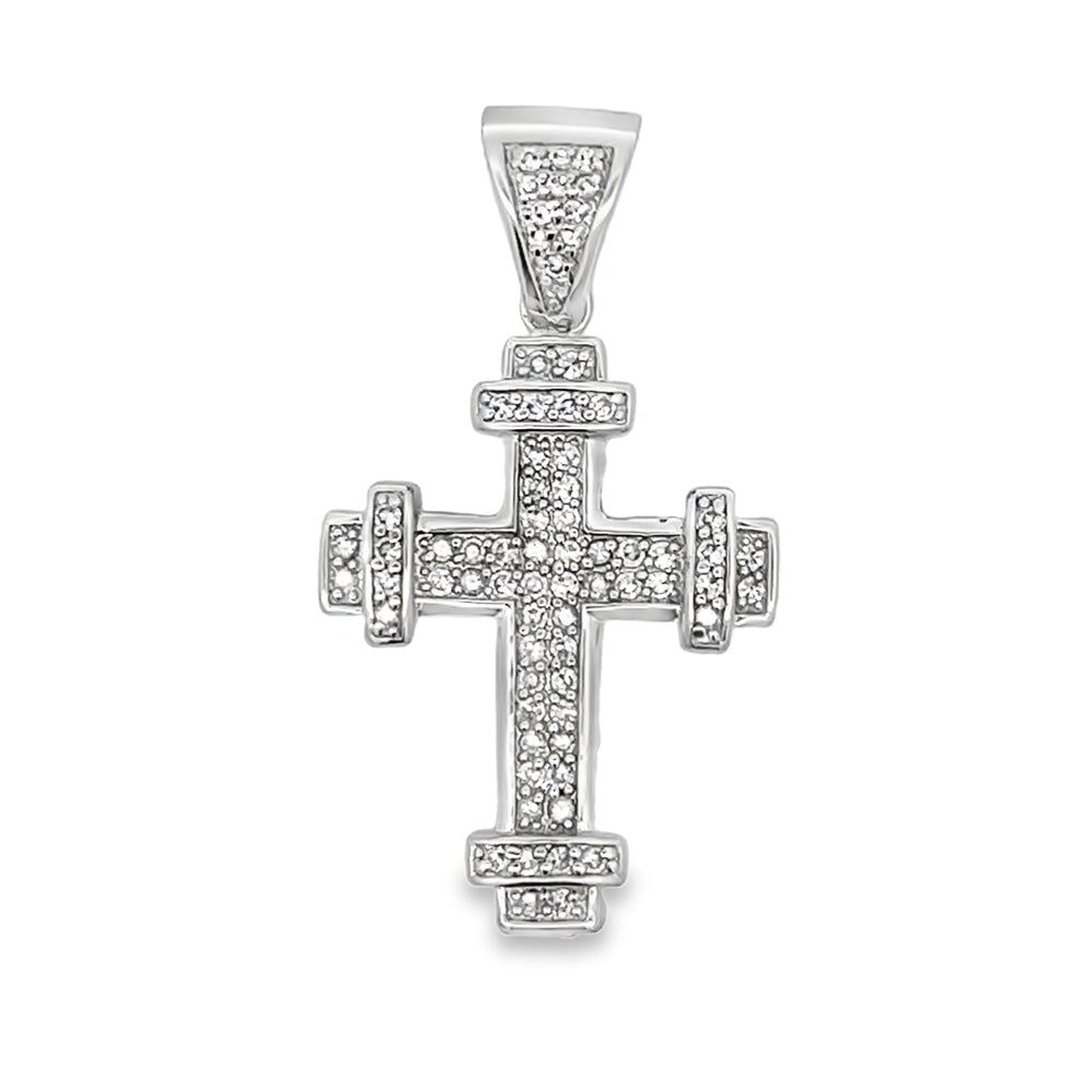 Small Nice Cross CZ Pendant .925 Sterling Silver HipHopBling