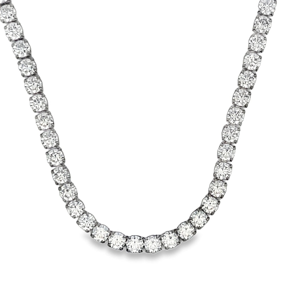 Stainless Steel 1 Row 4MM CZ Tennis Chain 20" White Gold HipHopBling