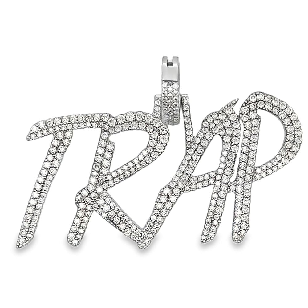 TRAP Iced Out Moissanite Pendant .925 Sterling Silver HipHopBling