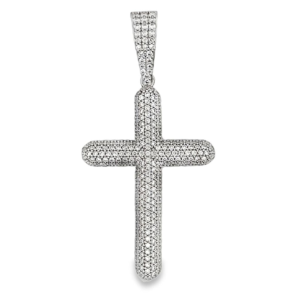 Tube Cross VVS Moissanite Pendant 1.63cttw .925 Sterling Silver HipHopBling