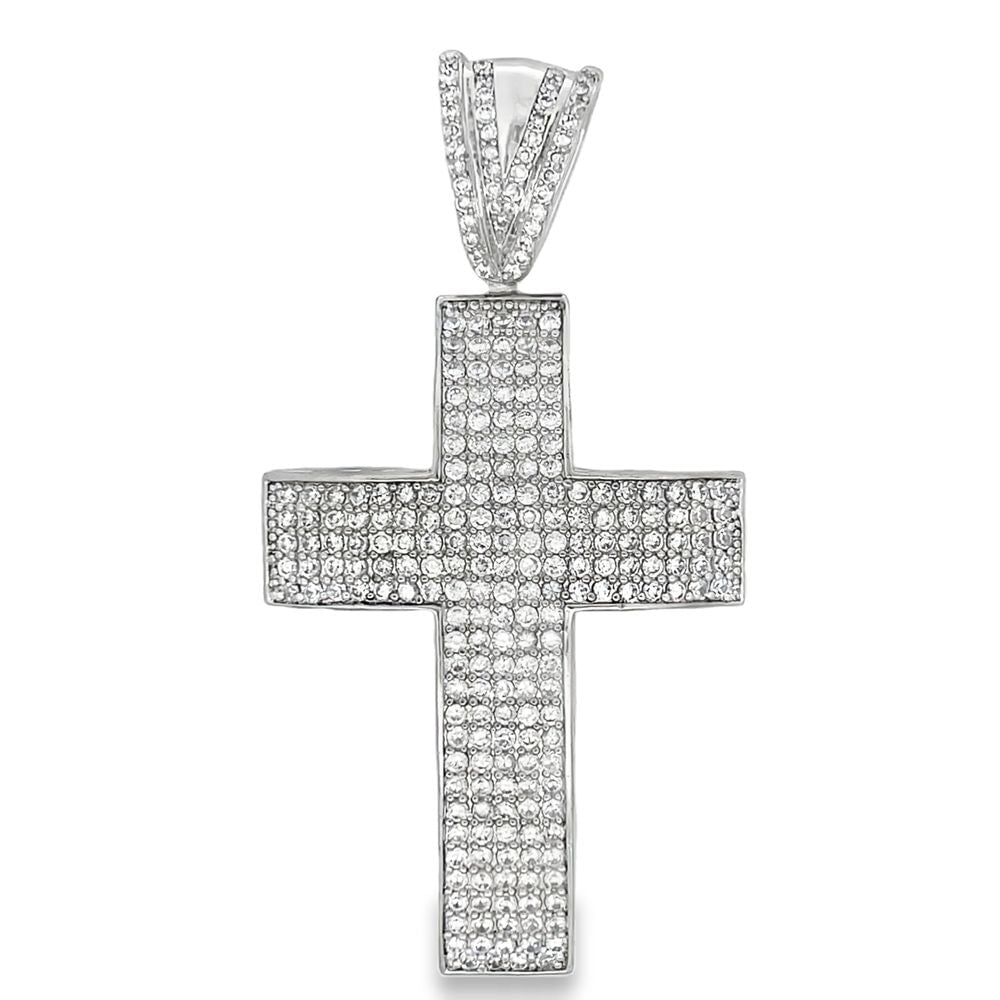 Ultra Clean Cross CZ Iced Out Pendant HipHopBling