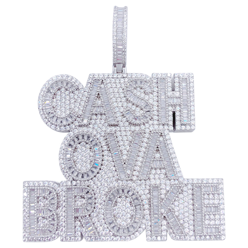 .925 Silver CASH OVA BROKE VVS CZ Iced Out Pendant – HipHopBling