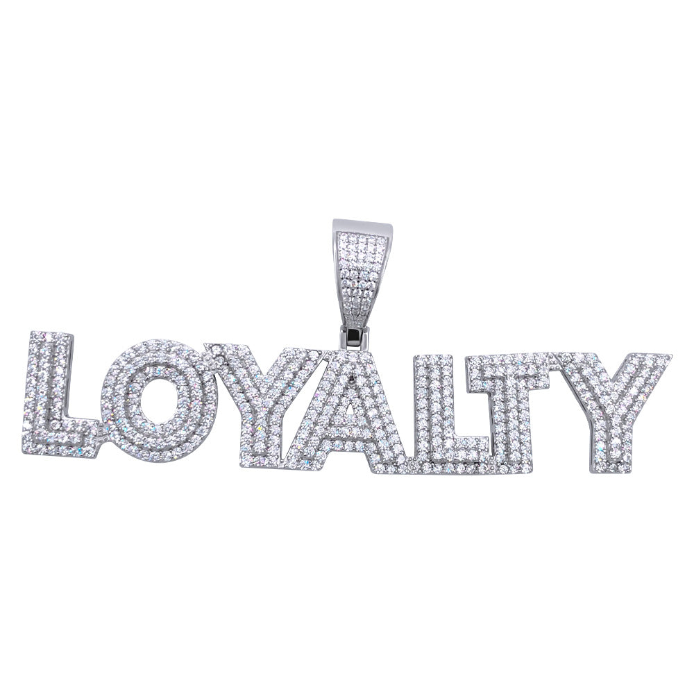 .925 Silver LOYALTY Layer VVS CZ Iced Out Pendant HipHopBling