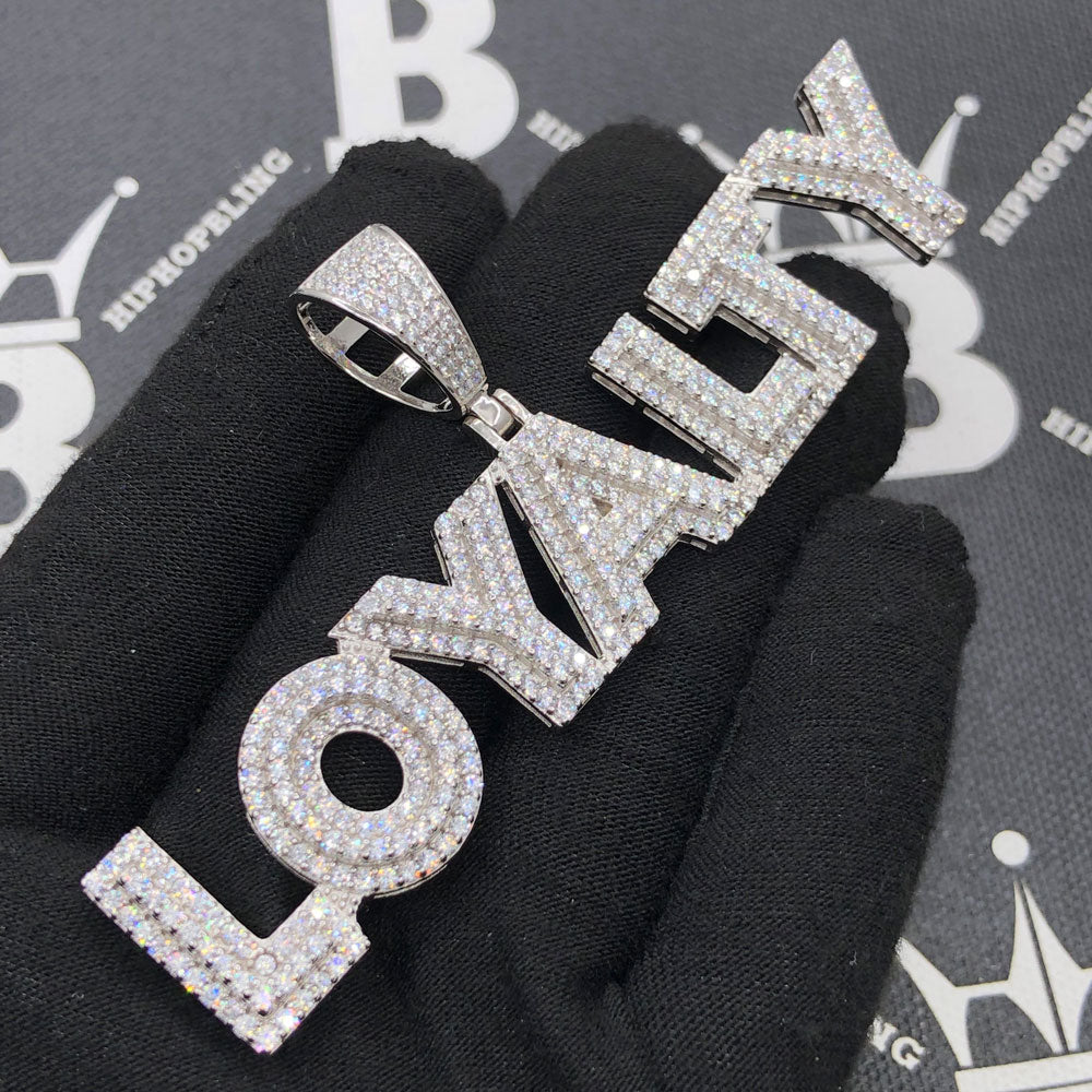 .925 Silver LOYALTY Layer VVS CZ Iced Out Pendant HipHopBling