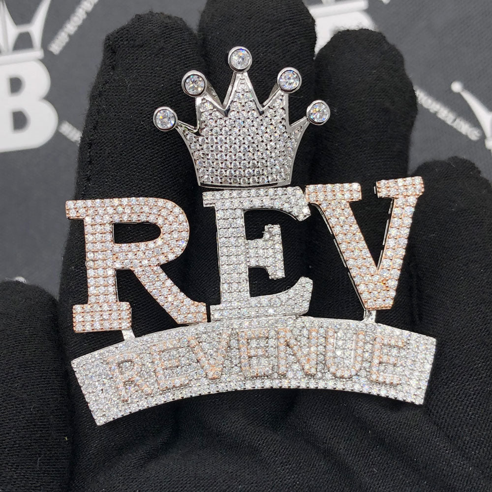 .925 Silver REV Revenue VVS CZ Iced Out Pendant HipHopBling