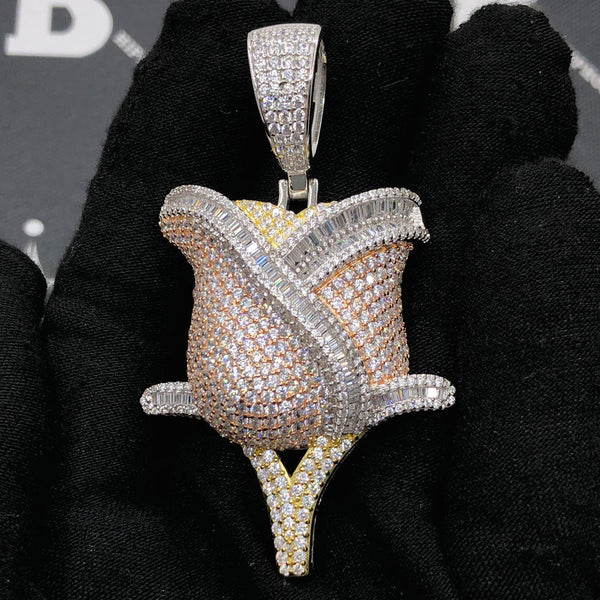 Flawless Star Baguette Medallion CZ Iced Out Pendant