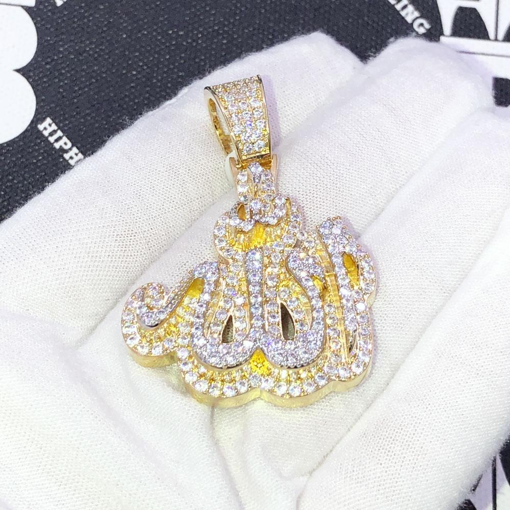 Allah Arabic Layered VVS CZ Iced Out Pendant HipHopBling