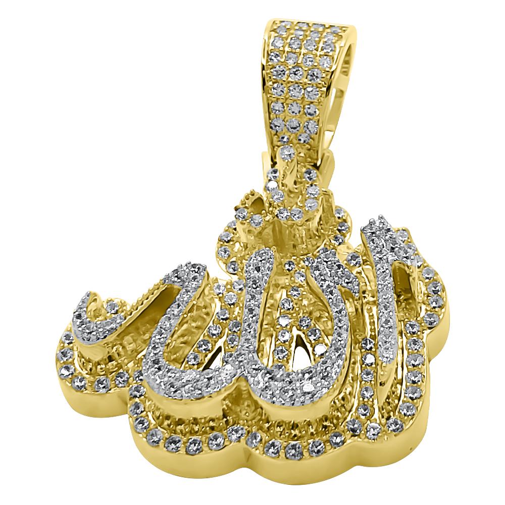 Allah Arabic Layered VVS CZ Iced Out Pendant HipHopBling