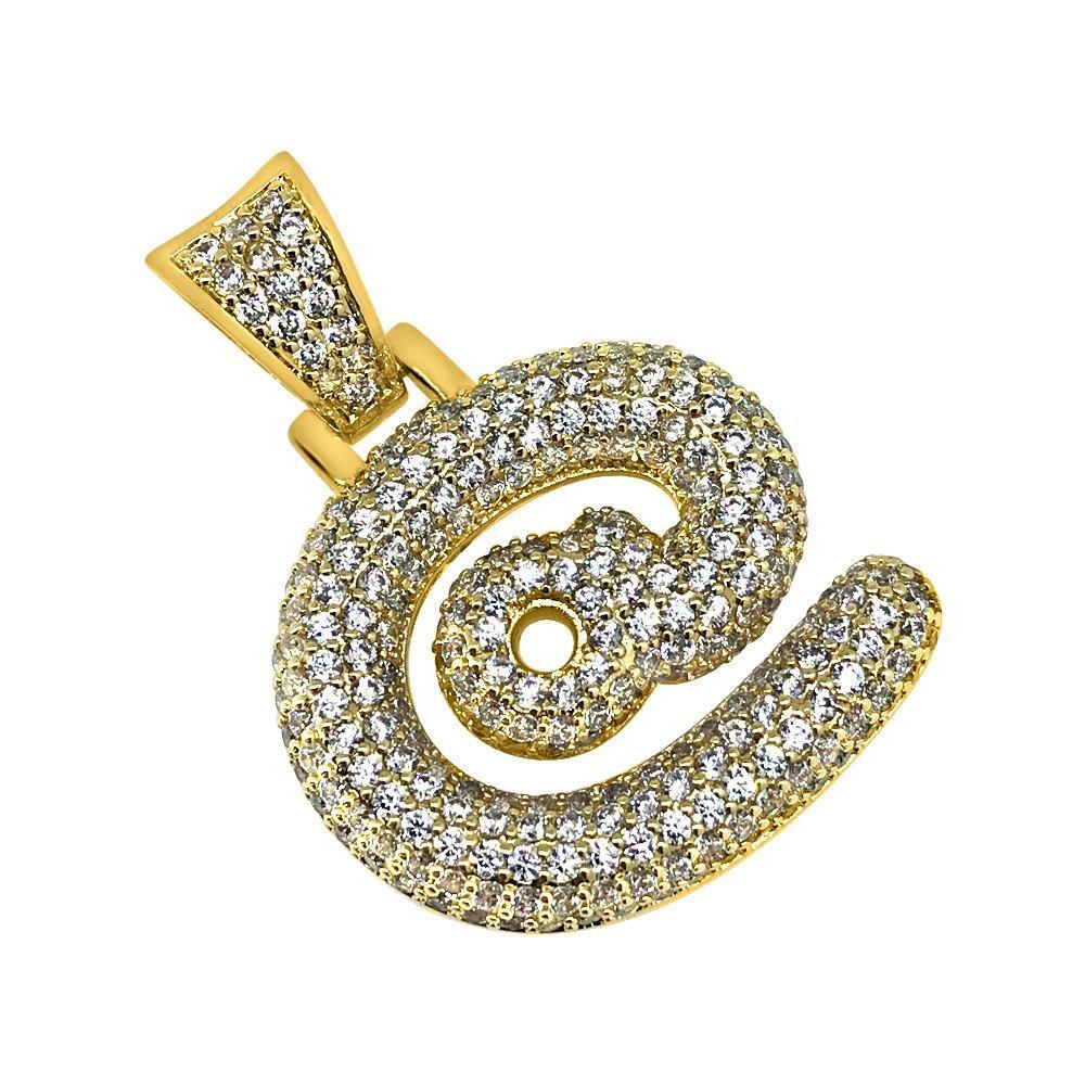 At @ Internet Symbol Gold CZ Bling Bling Pendant HipHopBling