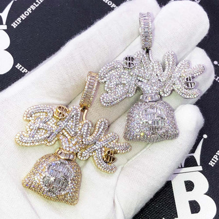 10k gold iced out Louis Vuitton pendant only available for a