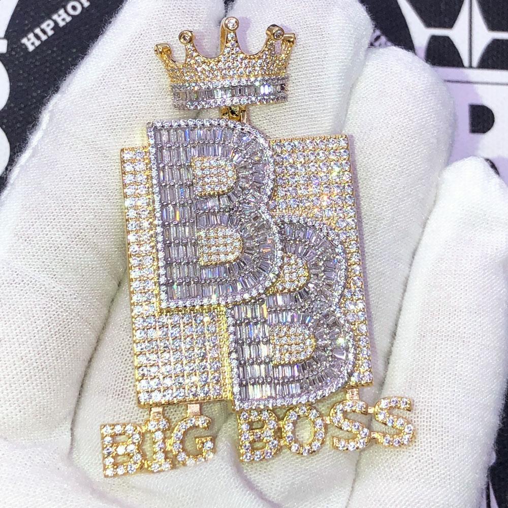 Big Boss Baguette VVS CZ Hip Hop Iced Out Pendant HipHopBling