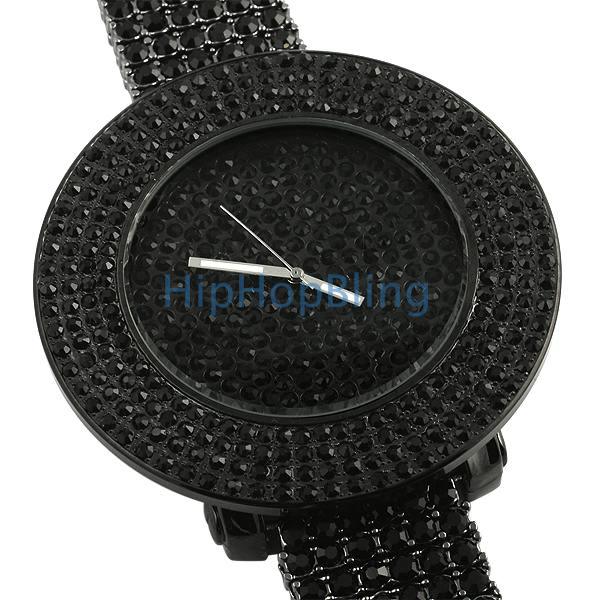 Rick Ross Bling Iced Silver Plated Stainless Steel Mesh Band Watch popular