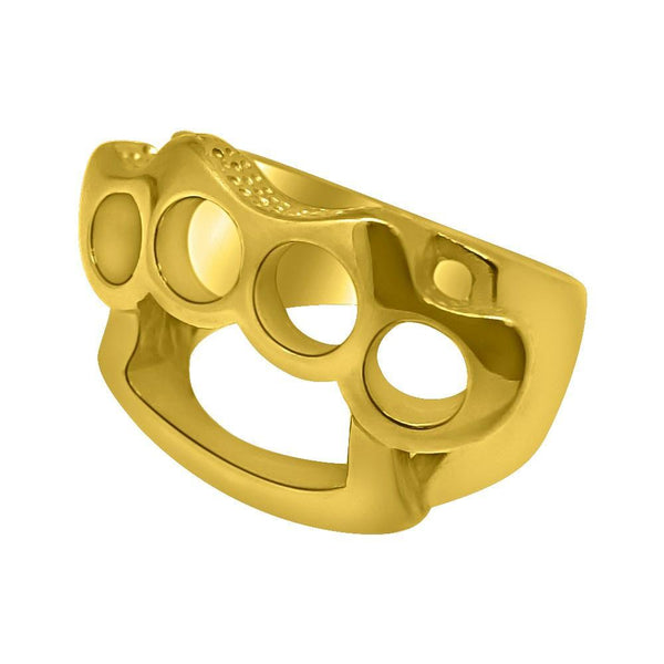 Clear Rhinestone King Crown Brass Knuckle HIP HOP Gold Metal