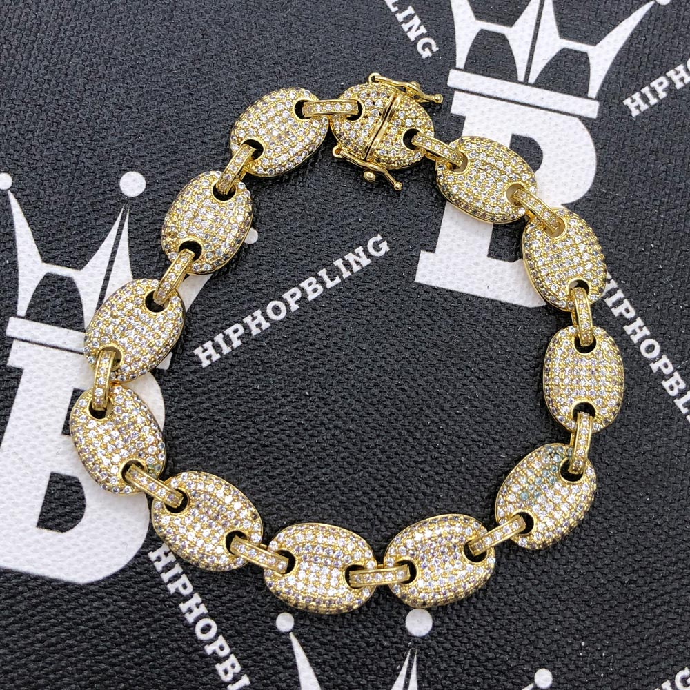 10mm Iced Out Ball Chain VVS Bust Down Micro Pave Gold Or White Gold