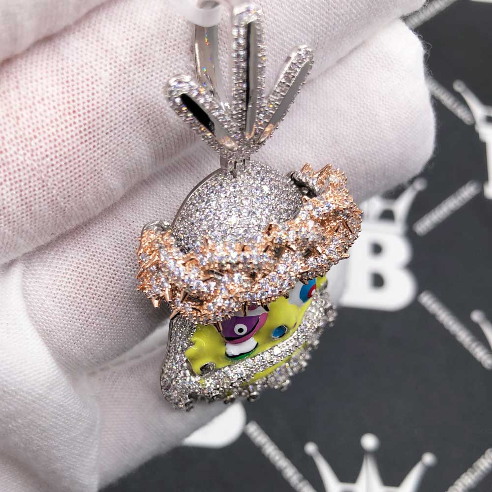 Cartoon Jesus Yellow Face VVS CZ Iced Out Pendant HipHopBling