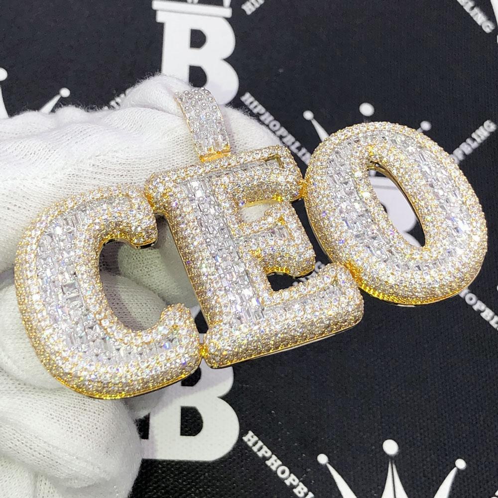 CEO 3D Baguette VVS CZ Iced Out Hip Hop Bling Pendant HipHopBling