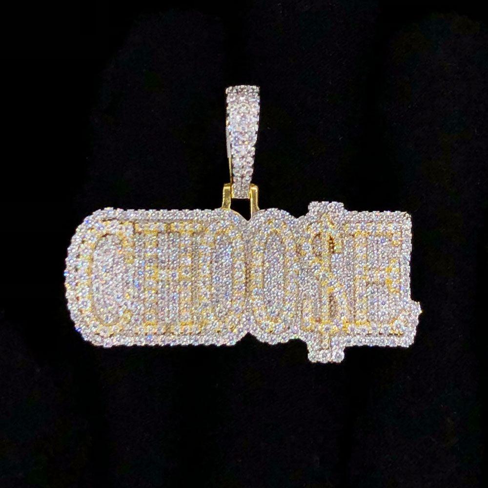 CHOO$E VVS CZ Hip Hop Bling Pendant Yellow Gold HipHopBling