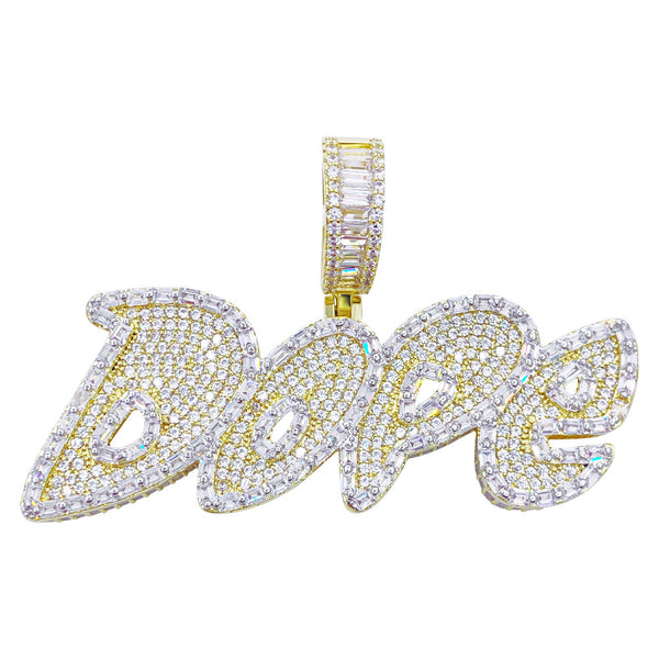 Dope 3D Baguette VVS CZ Hip Hop Iced Out Pendant