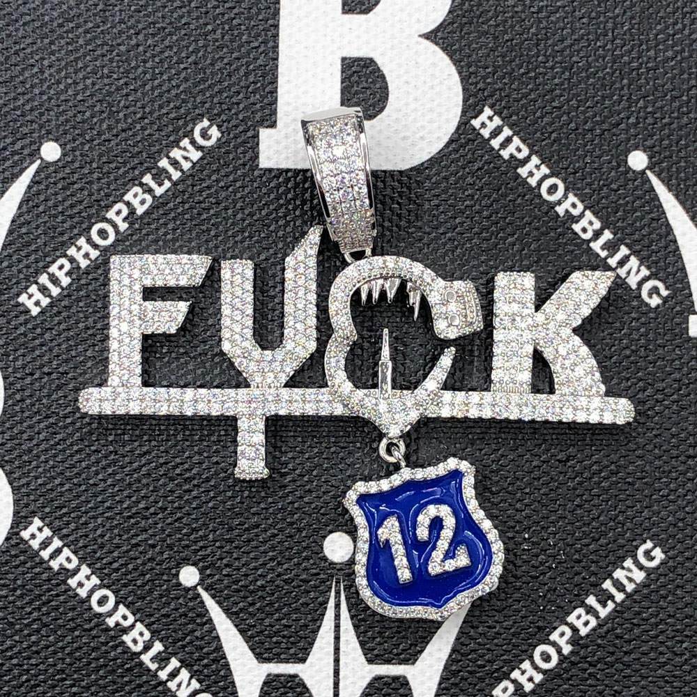 F*** The Badge CZ Hip Hop Bling Bling Pendant HipHopBling