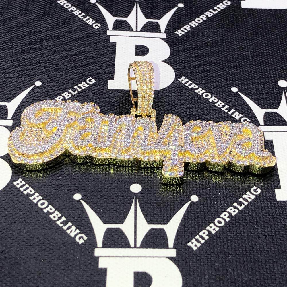 Fam 4 Eva Script CZ Hip Hop Bling Bling Pendant HipHopBling