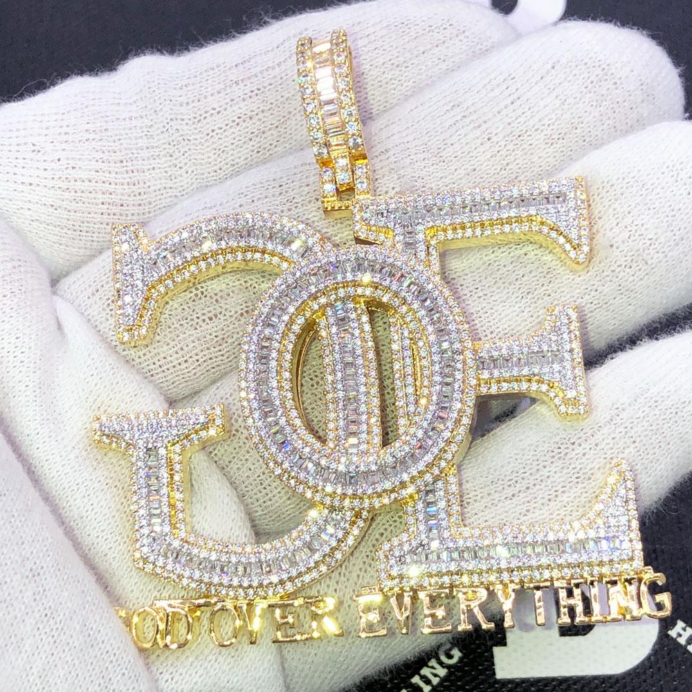 GOE God Over Everything CZ Iced Out Pendant HipHopBling