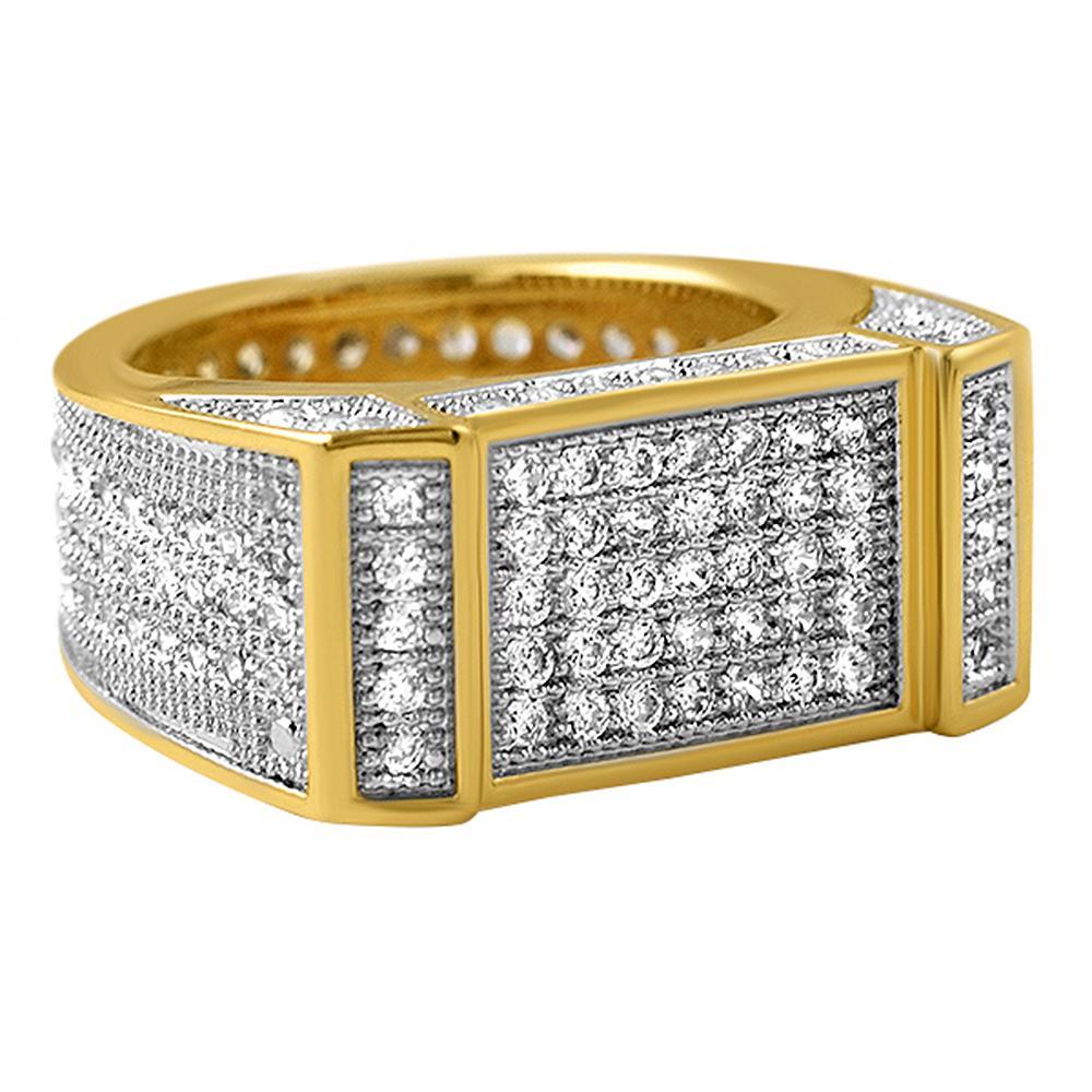 Gold Bar CZ Bling Bling Ring – HipHopBling