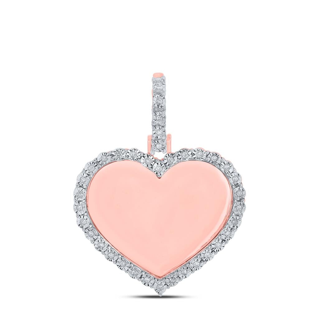 Heart Picture Frame Diamond Pendant 10K Gold 10K Rose Gold HipHopBling