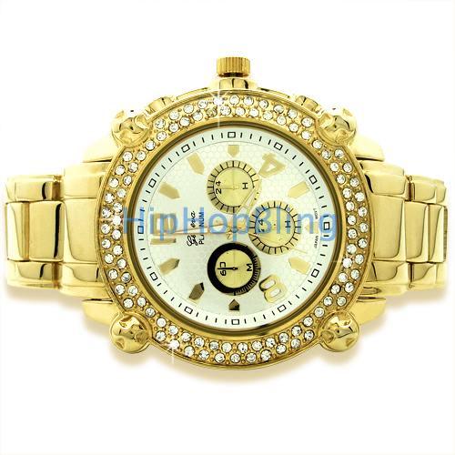 Heavy Chono Hip Hop Watch Bling Yellow Gold HipHopBling