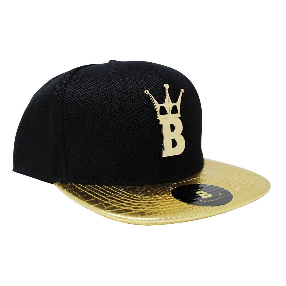 HipHopBling Gold Crown Logo Crocodile Brim Hat Snapback HipHopBling