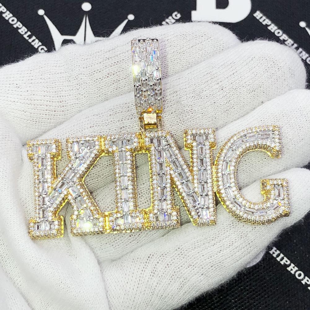 KING Baguette CZ Hip Hop Bling Iced Out Pendant HipHopBling