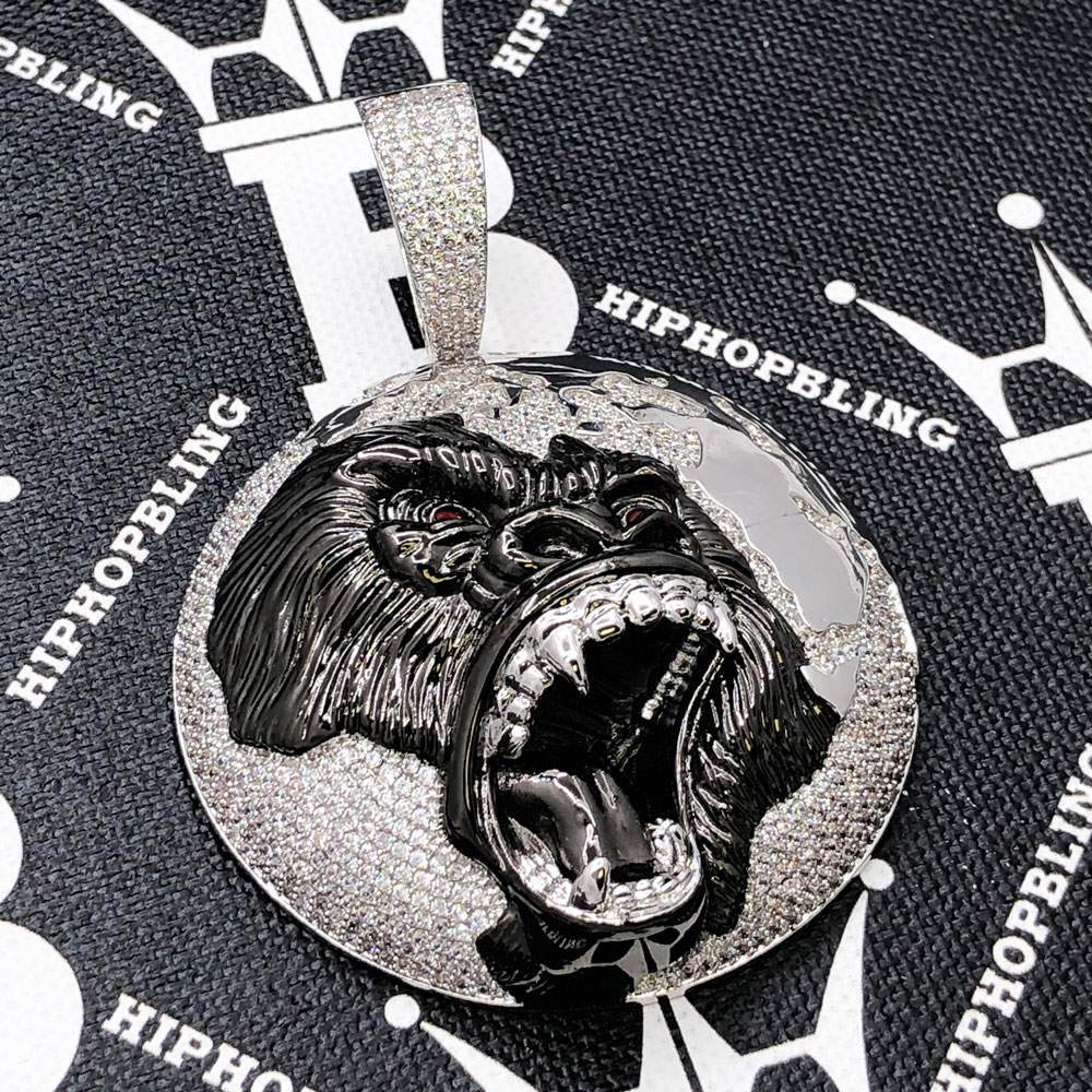 King of The World Lion CZ Hip Hop Bling Bling Pendant HipHopBling