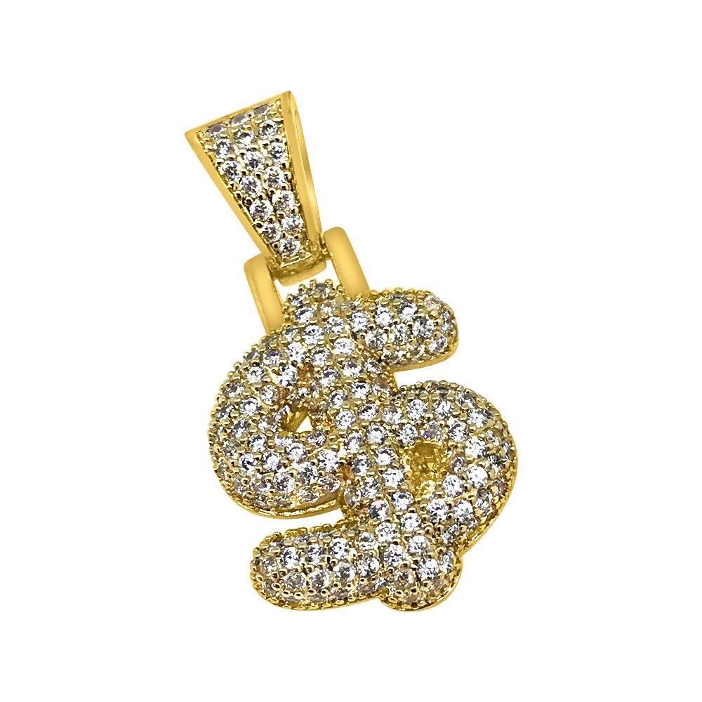 $ Money US Dollar Symbol Gold CZ Bling Bling Pendant HipHopBling