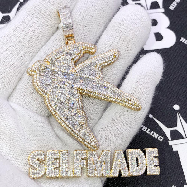 CZ Micro Pave Self Paid high quality Pendant with Rope Chain