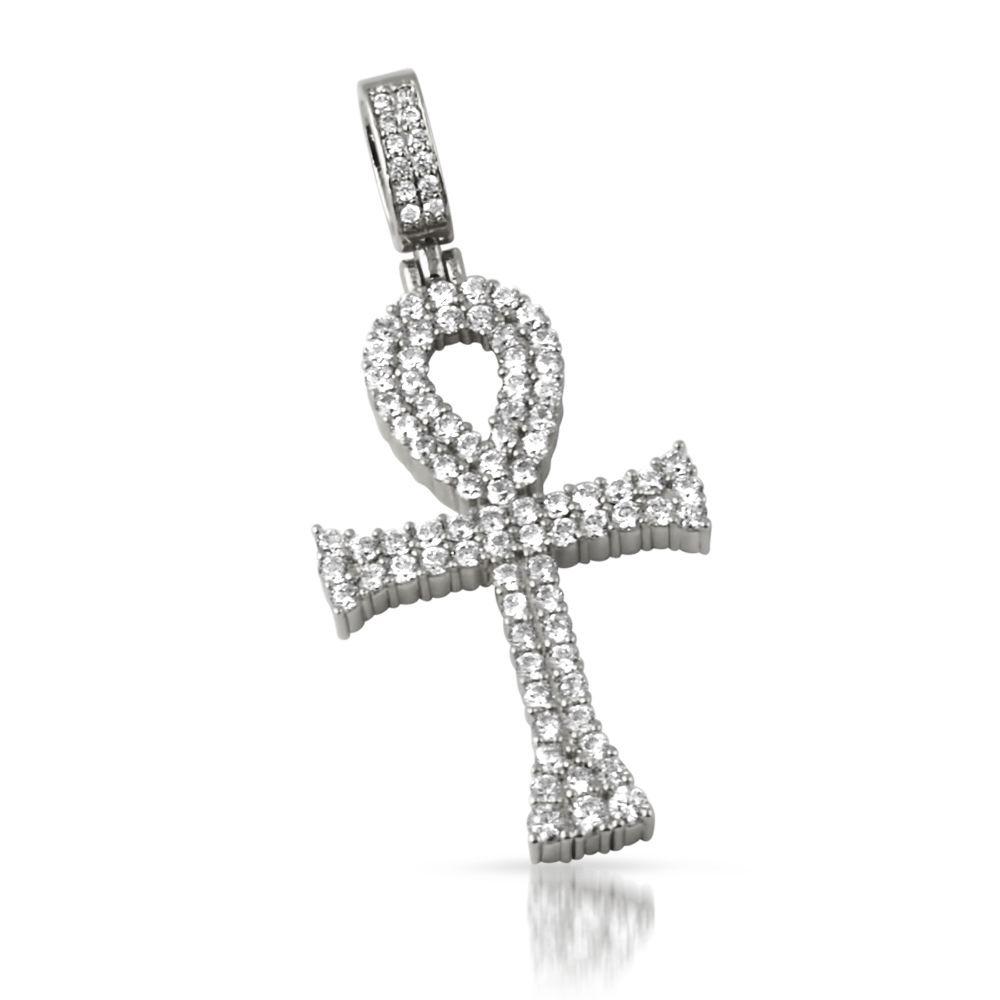 Ankh pendant iced on sale out