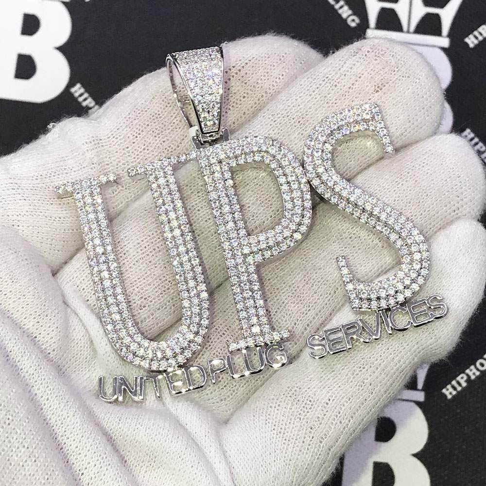 UPS United Plug Services CZ Hip Hop Bling Bling Pendant HipHopBling