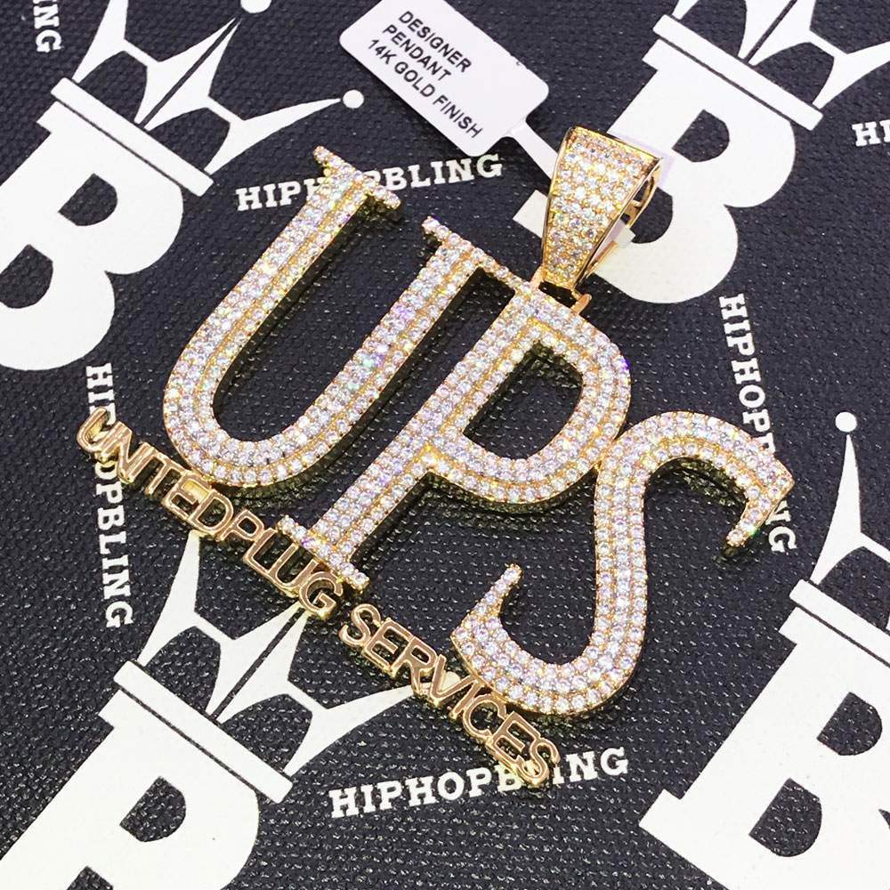 UPS United Plug Services CZ Hip Hop Bling Bling Pendant HipHopBling